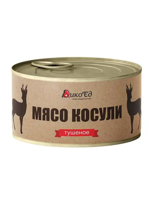 ДикоЕд Мясо косули тушеное натуральное, без косервантов - 325г, 325 г