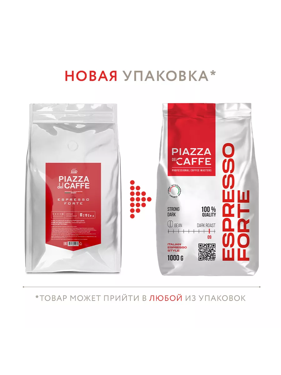 Кофе в зернах Espresso Forte, 1000 г Piazza del Caffe 11780370 купить за  843 ₽ в интернет-магазине Wildberries