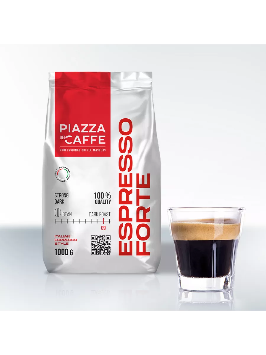 Кофе в зернах Espresso Forte, 1000 г Piazza del Caffe 11780370 купить за  843 ₽ в интернет-магазине Wildberries