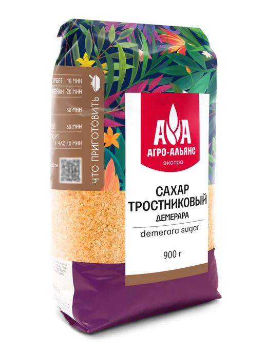 Агро-Альянс Сахар тростниковый Демерара 900г, 900 г, фото 2