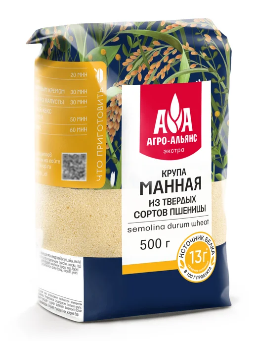 Агро-Альянс Манная крупа из твердой пшеницы 500г, 500 г, фото 2