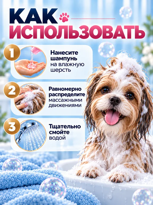 Japan Premium Pet Шампунь для кошек и собак с коллагеном и плацентой 350 мл, 350 мл, фото 6