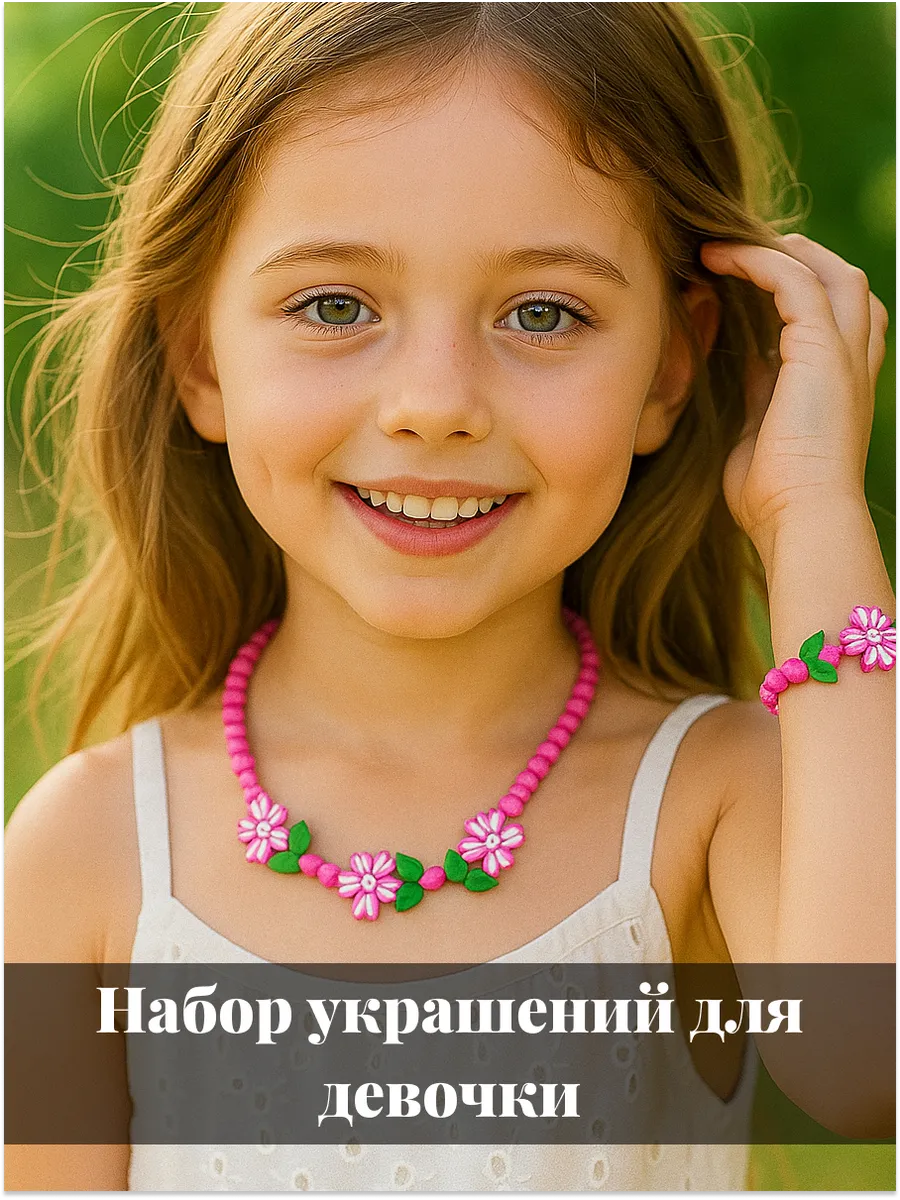 Украшения для девочки браслет, бусы