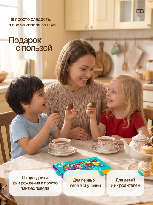 Монетный двор Подарочный шоколад детям "Развивайка Буквы", 75 гр, 75 г, фото 7
