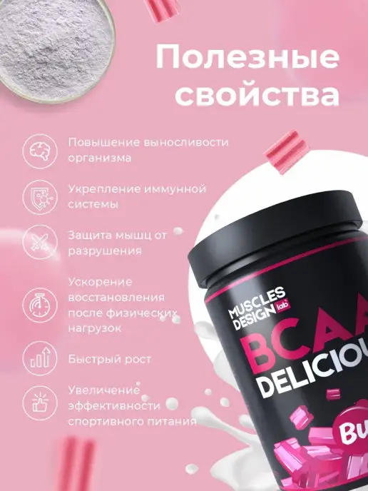 Muscles Design Lab ВСАА спортивное питание БЦАА Бца 200 гр, 200 г, фото 2