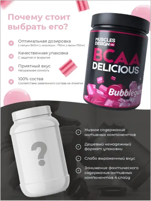 Muscles Design Lab ВСАА спортивное питание БЦАА Бца 200 гр, 200 г, фото 3