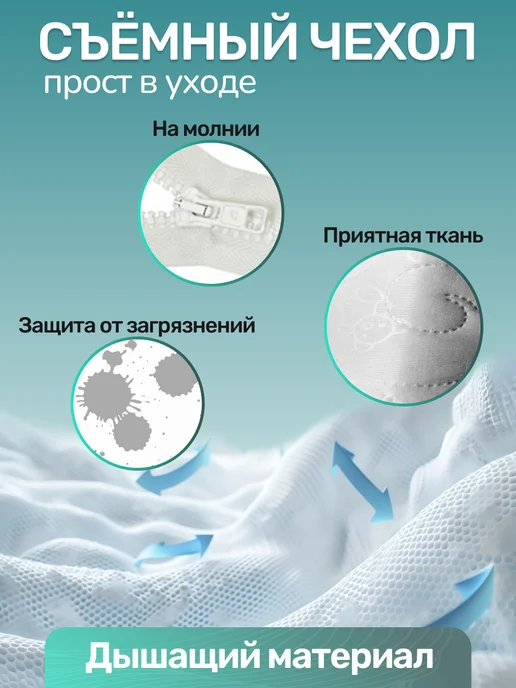 Amore mio. Матрас в кроватку кокос 125х75 см, белый, фото 4