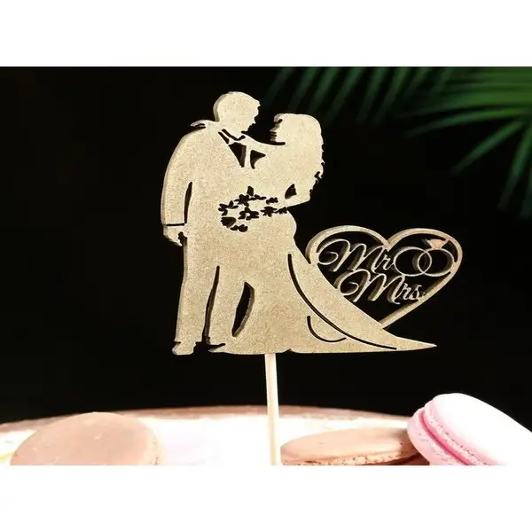Топпер «Парочка Mr and Mrs» на подвесе, золотой