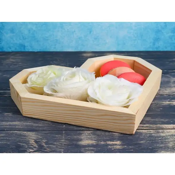 Кашпо деревянное «Сердце Люкс», натуральный