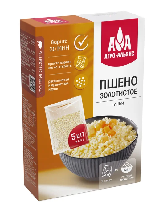 Агро-Альянс Пшено золотистое Классик 800г, 400 г, фото 2