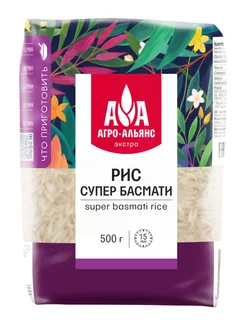 Рис Супер Басмати "Агро-Альянс Экстра" 500г Агро-Альянс 11923621 купить за 159 ₽ в интернет-магазине Wildberries