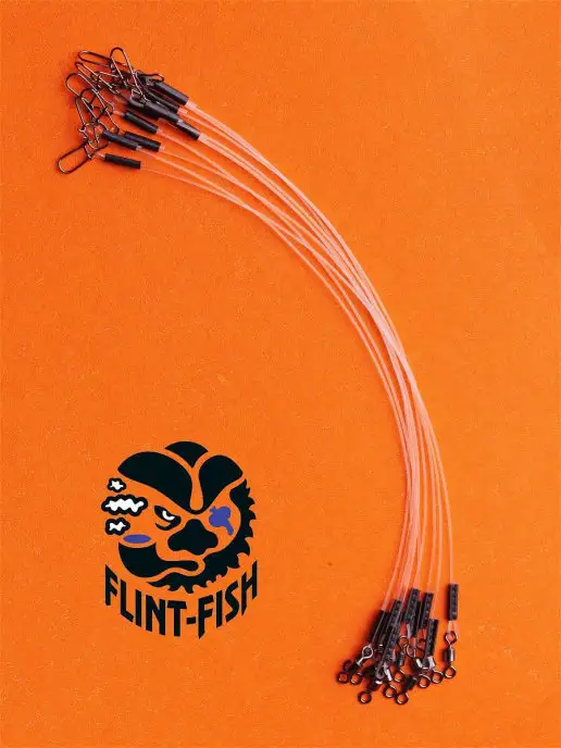 FLINT-FISH Поводки флюорокарбоновые 14 кг, 40 см, 10 шт, 14 кг, 10 шт, фото 5
