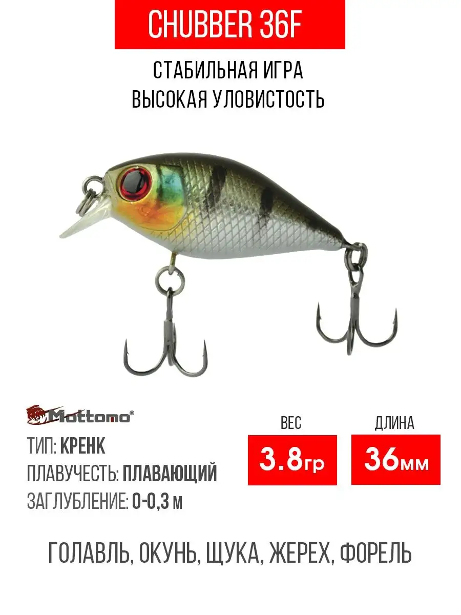 Воблер для рыбалки Chubber 36F 3,8g приманка окуня, щуку. Mottomo 11990055  купить за 500 ₽ в интернет-магазине Wildberries