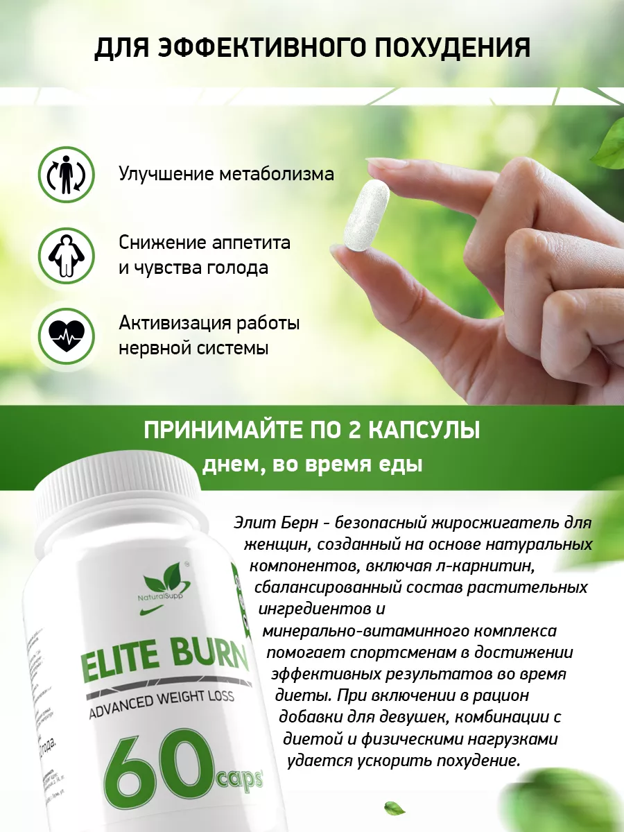 Элит Берн 60 капсул NaturalSupp 11991321 купить за 755 ₽ в  интернет-магазине Wildberries