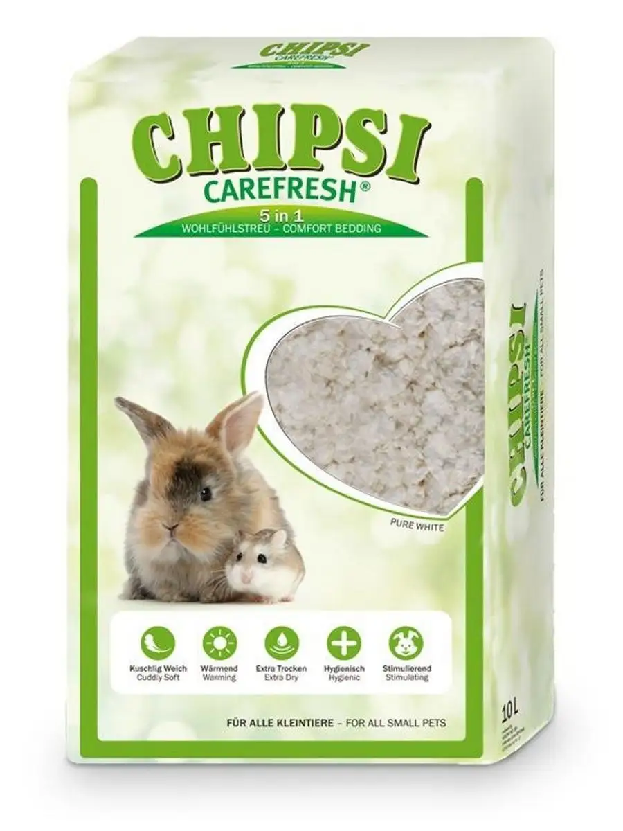 Наполнитель бумажный Pure White для мелких животных 10л CHIPSI