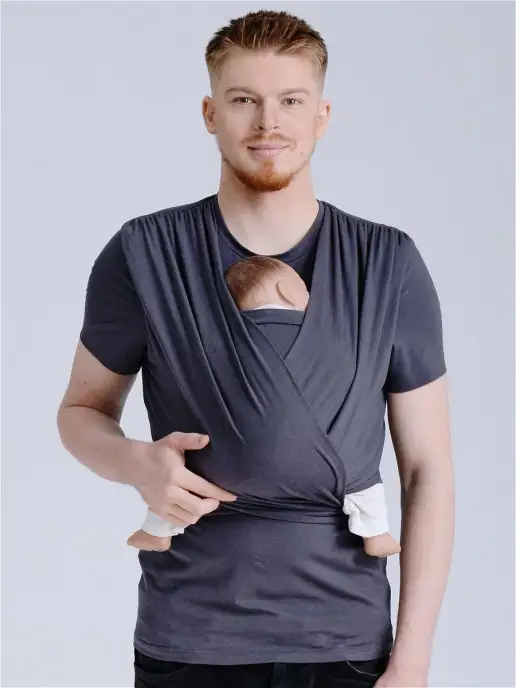 LOONABABY Слингомайка мужская (слинг майка мужская), серый