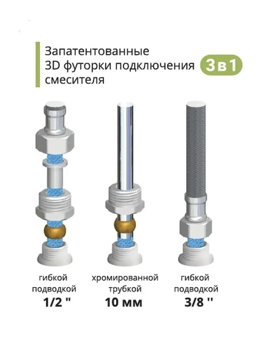 Комплект подключения смесителя Кухонный комплектор, 1/2, 3/8, 10мм / для  стир.машины + пмм + фильтра GIBAX 12037091 купить в интернет-магазине  Wildberries