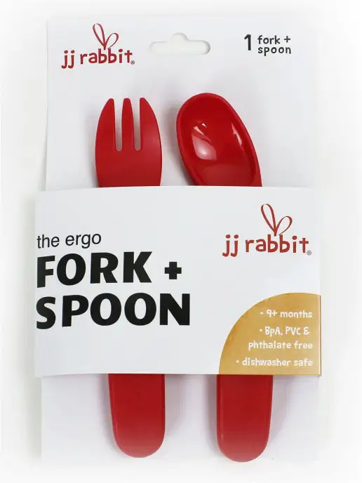 jjrabbit Набор для кормления ergoFORK, красный, фото 3