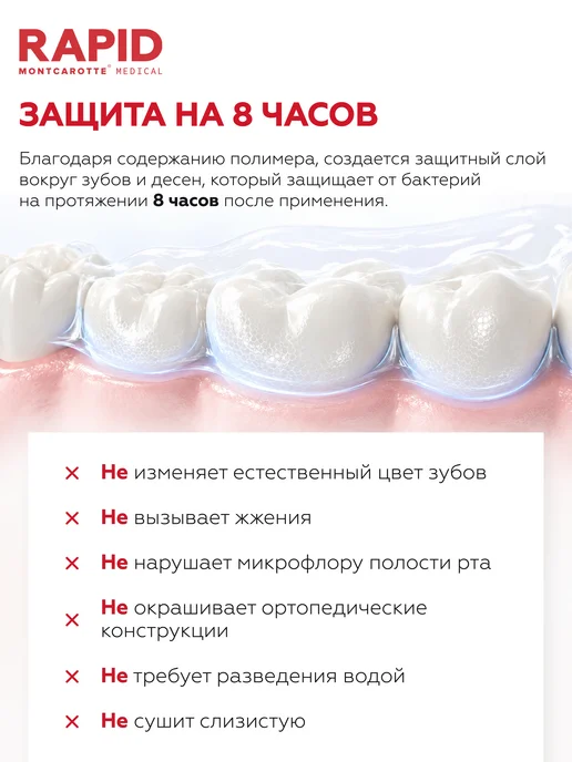 MONTCAROTTE Гель-бандаж для десен с хлоргексидином Рапид 30, Монткаротт, вариант, фото 4