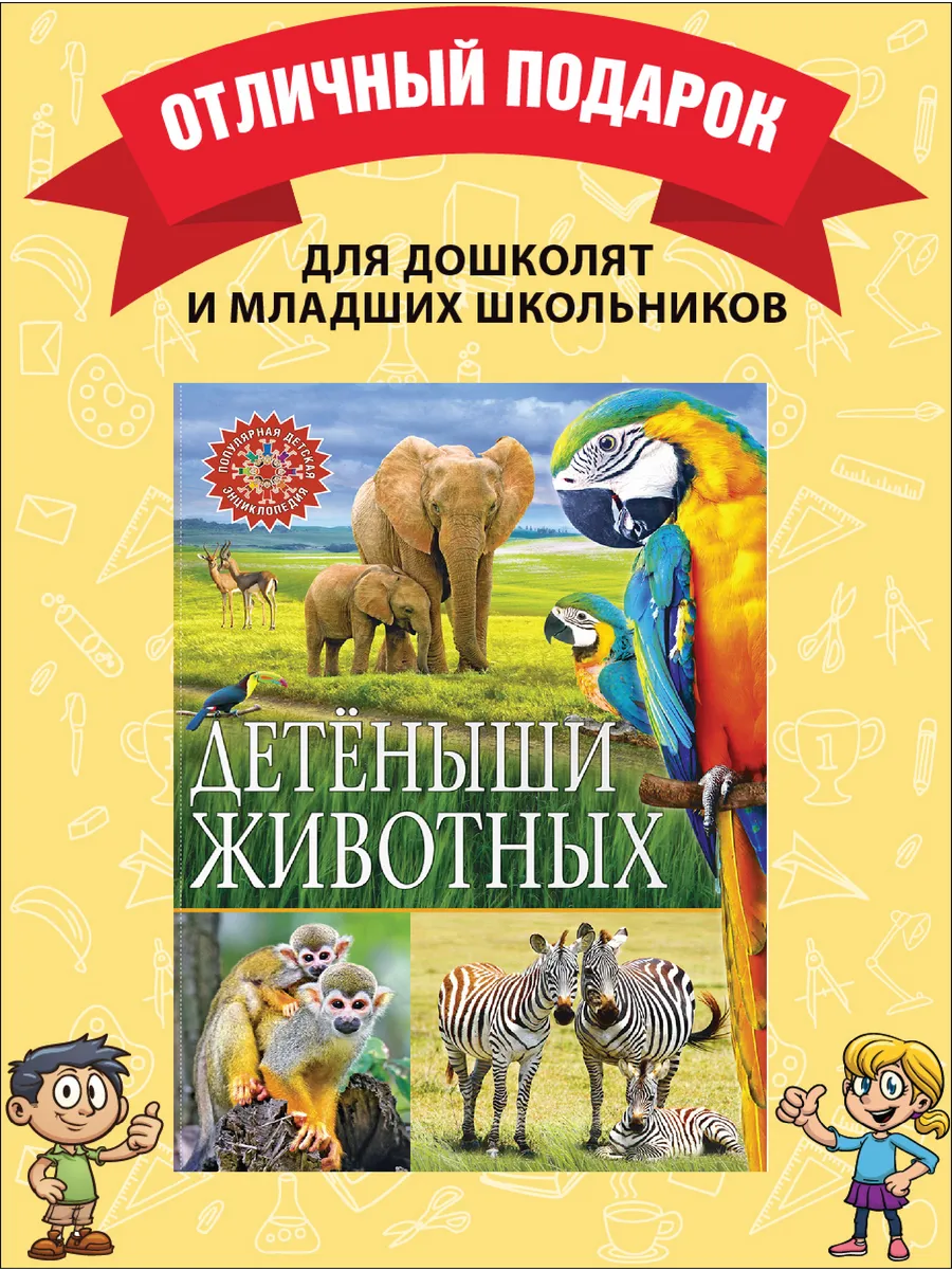 Детёныши животных. Популярная детская энциклопедия Владис 12051016 купить в  интернет-магазине Wildberries