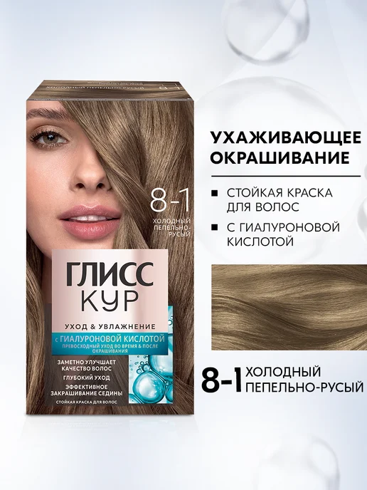 Глисс Кур Краска для волос 8-1 Холодный пепельно-русый, 135 мл, 135 мл