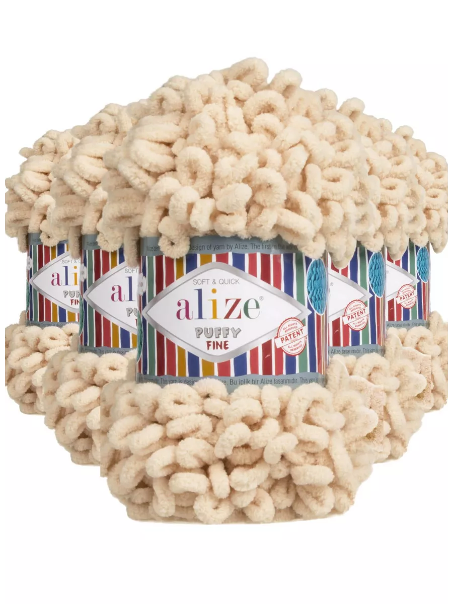 Пряжа puffy fine 310 - 5 шт х 100г Alize PUFFY 12064407 купить за 896 ₽ в  интернет-магазине Wildberries