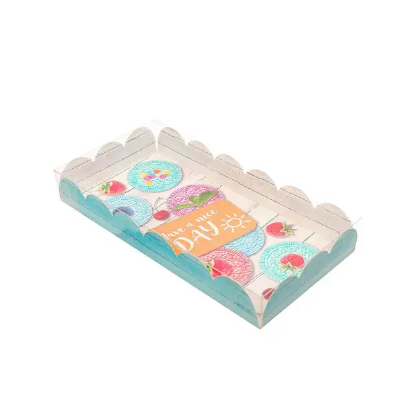 Коробка подарочная для кондитерских изделий с PVC крышкой