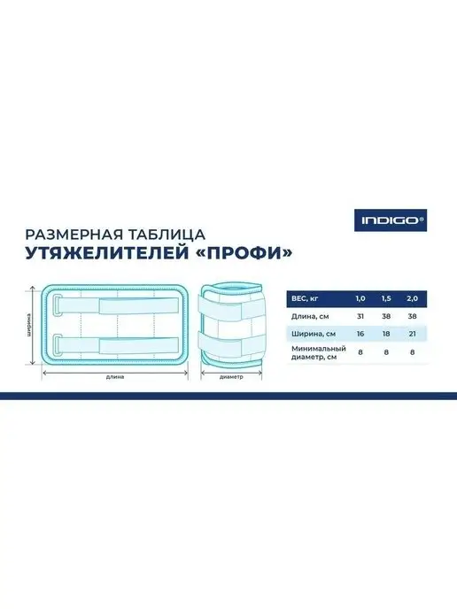INDIGO Sport Утяжелители для ног 1,5кг х 2шт, 1,5 кг, 2 шт, фото 2