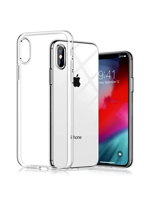 Mobileplus Чехол на iPhone X XS накладка силиконовая прозрачная, прозрачный