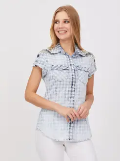 Рубашка классическая приталенная короткий рукав Турция DSHE 12122163 купить за 1 398 ₽ в интернет-магазине Wildberries