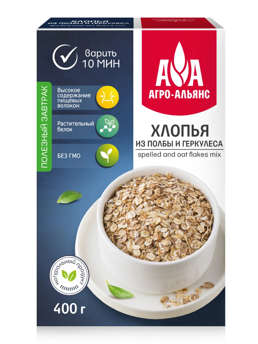 Хлопья из полбы и геркулеса 400 г