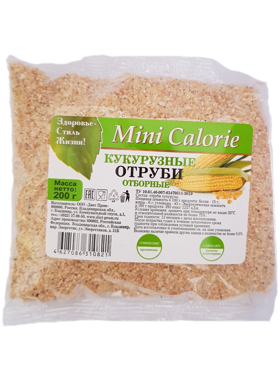 Отруби кукурузные отборные MINI CALORIE 200г MINI CALORIE 12152241 купить в  интернет-магазине Wildberries