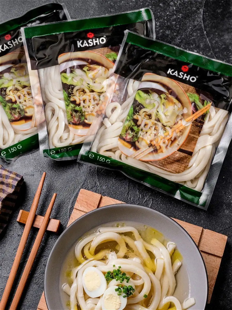 ЛАПША UDON NOODLE KASHO 150 гр/пшеничная вареная стерилизованная УДОН к  мясу овощам рецепт Kasho 12158181 купить в интернет-магазине Wildberries