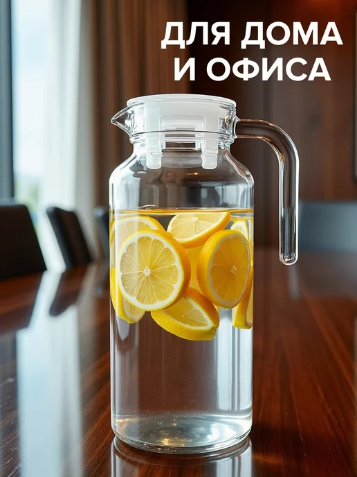Pasabahce Кувшин с крышкой для воды и сока стеклянный 1,3 л, 1,3 л, фото 5