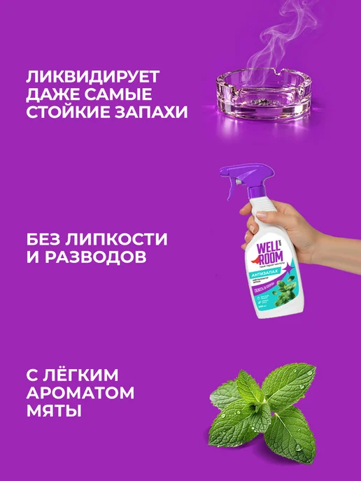 Wellroom Универсальный нейтрализатор запаха с ароматом мяты, вариант, фото 7