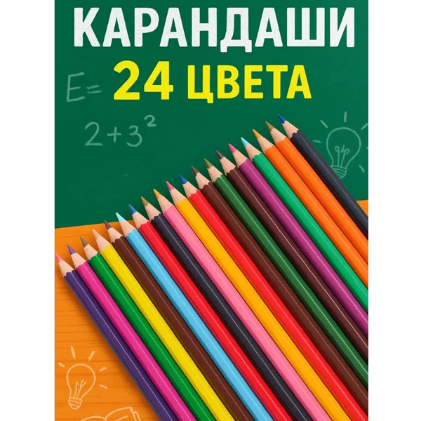 Карандаши цветные для рисования 24 цвета