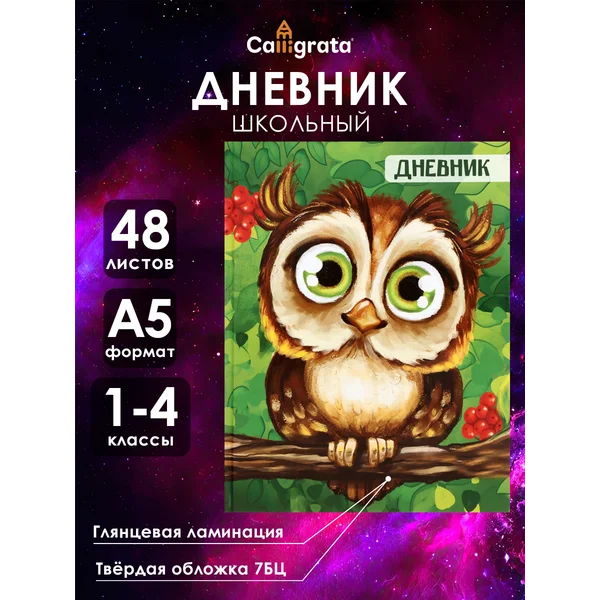 Дневник школьный твердый для 1-4 классов