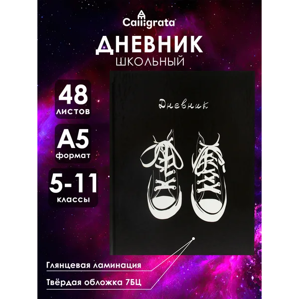 Дневник школьный для 5-11 класса «Кеды на чёрном фоне»