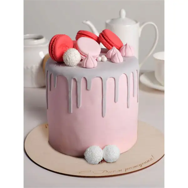 Подложка под торт 'С днем рождения' 26 см, дерево