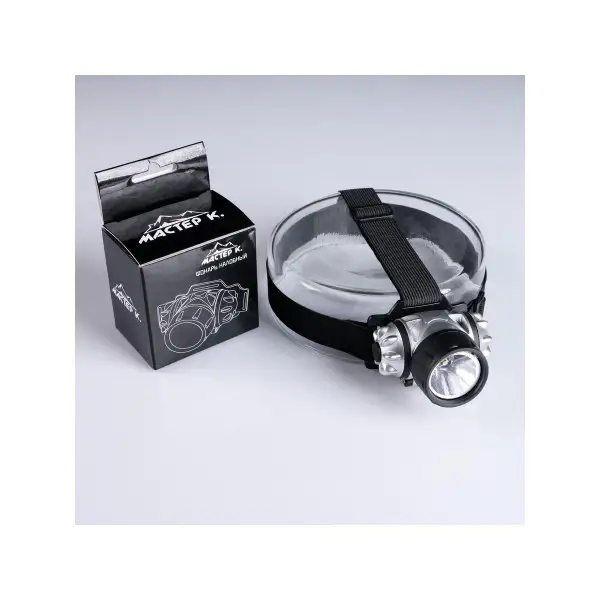 Фонарик налобный, 1 LED,