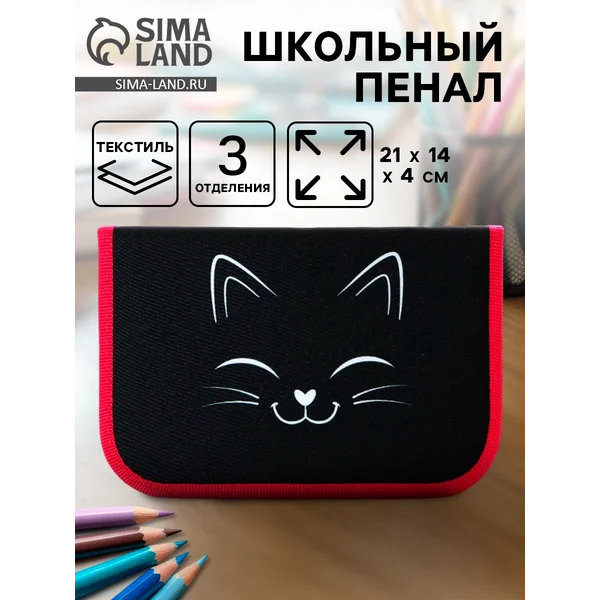 Пенал школьный Котик