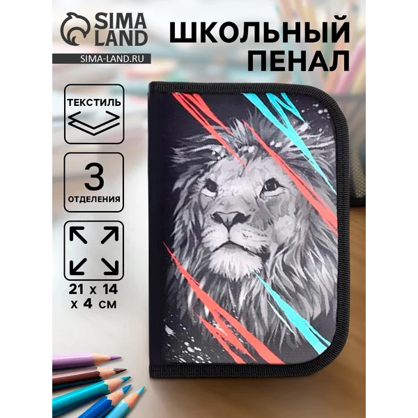 Пенал школьный, 3 секции