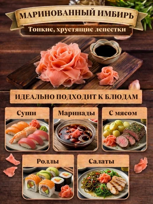 Скатерть-Самобранка Имбирь маринованный розовый, 250мл, 1,4 кг, фото 2