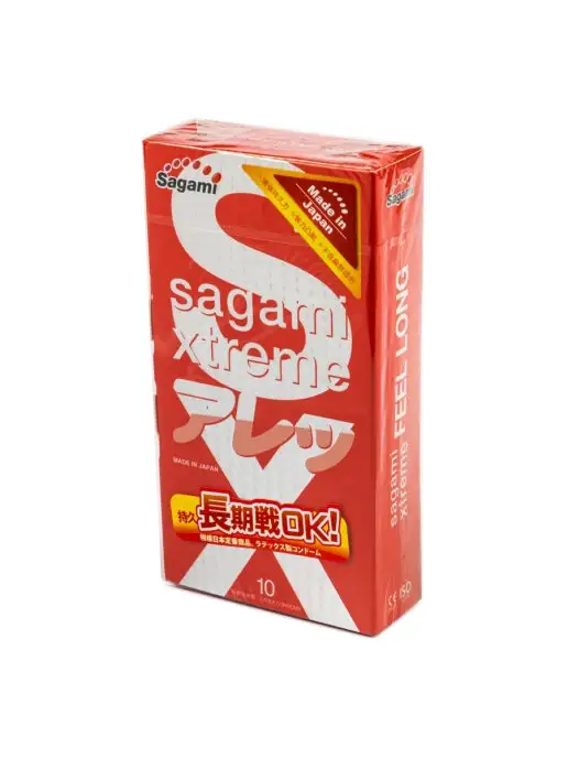 Sagami Утолщенные презервативы Xtreme Feel Long с точками - 10 шт, 10 шт