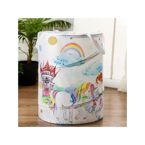 Корзинка для игрушек "Единорог и принцесса" 35х35х45 см/Корз