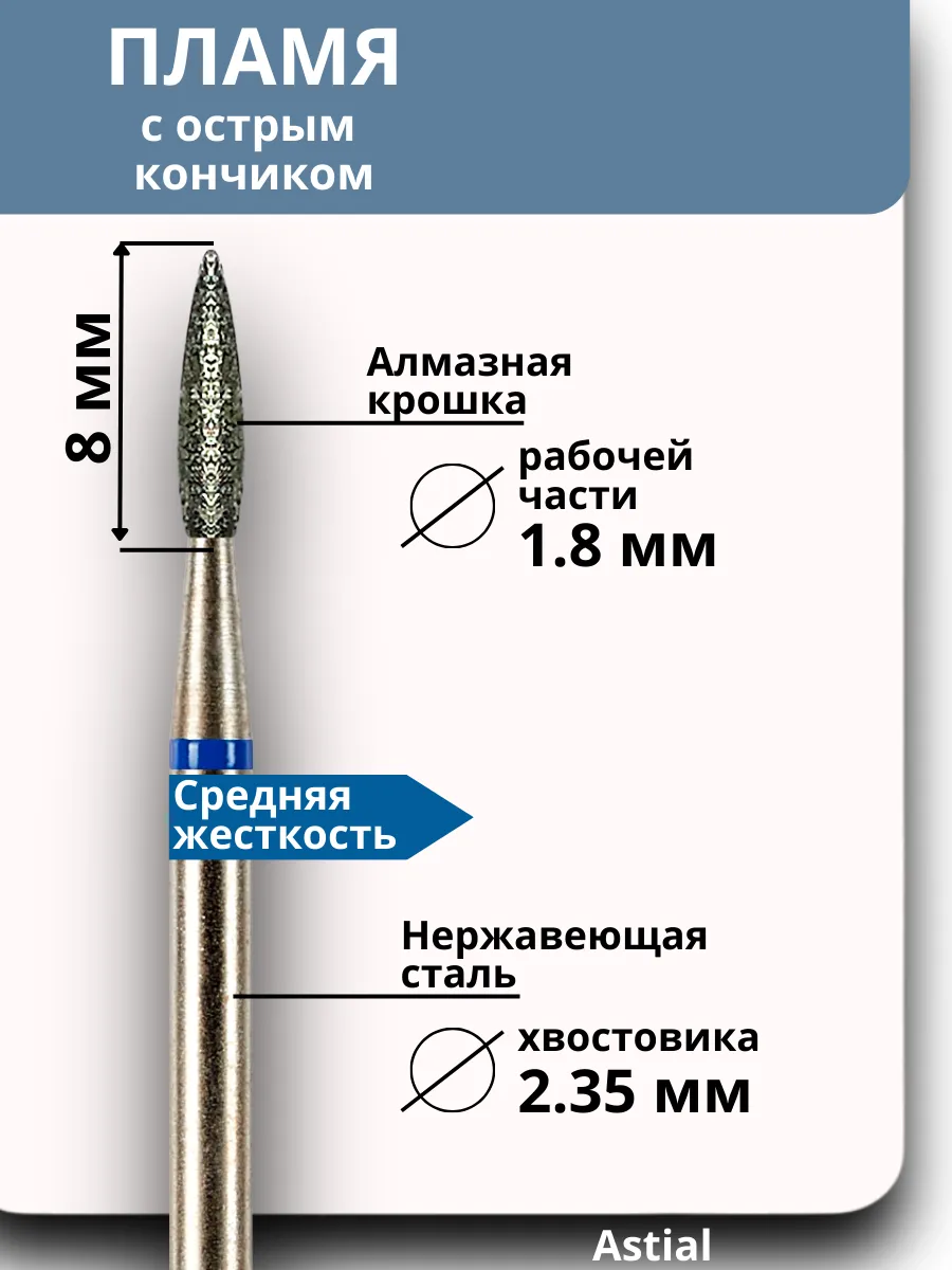 Фрезы для маникюра и педикюра Пламя Astial 12260537 купить за 356 ₽ в  интернет-магазине Wildberries