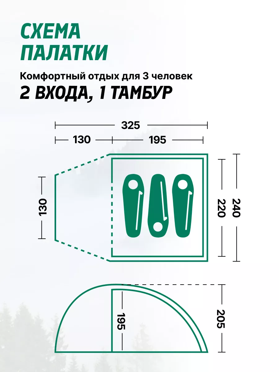 Палатка кемпинговая 3 местная Bell 3 v 2 Tramp 12264946 купить за 20 169 ₽  в интернет-магазине Wildberries