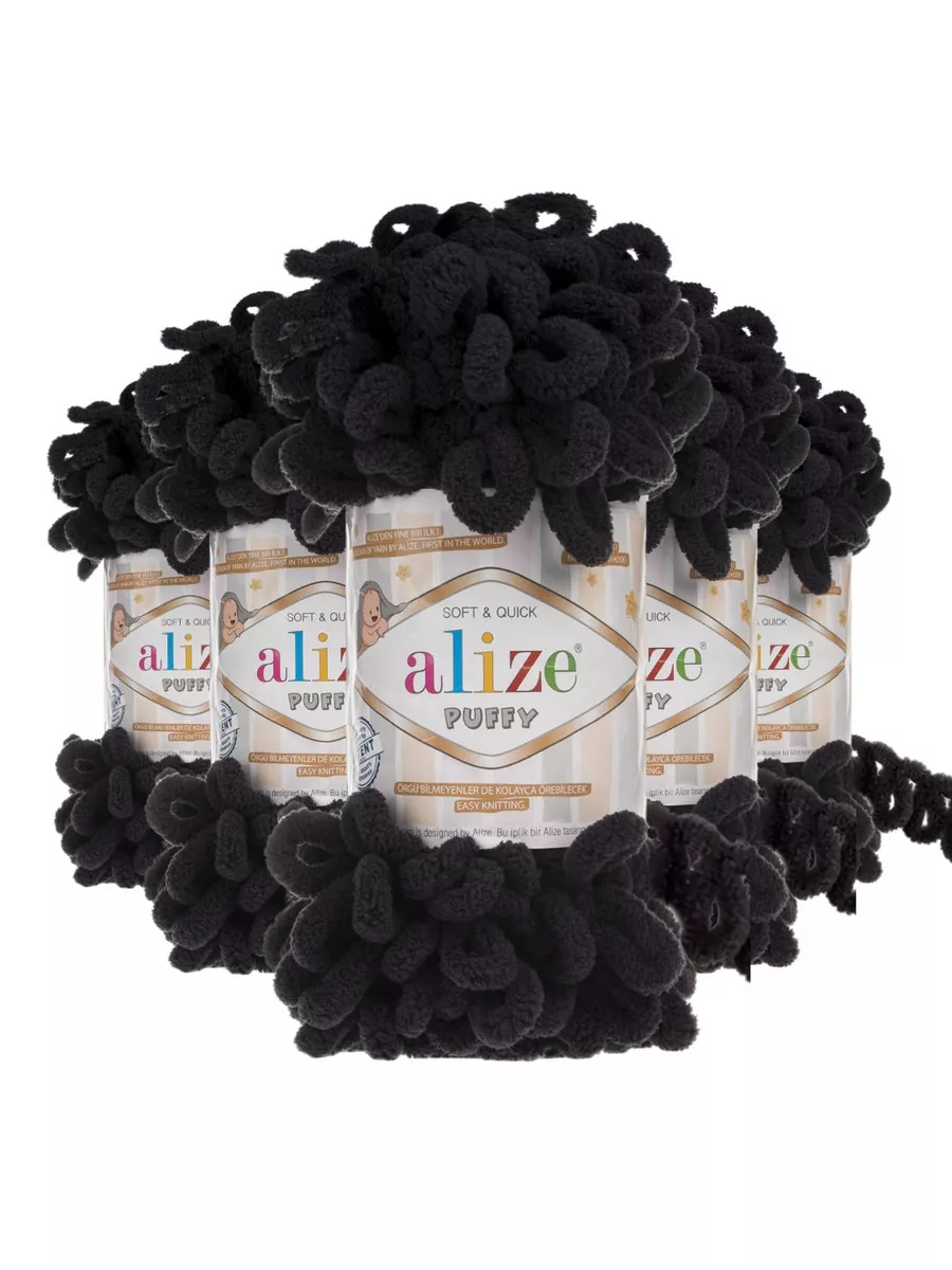 Пряжа puffy 60 5 шт х 100 гр. Alize PUFFY 12276467 купить за 896 ₽ в  интернет-магазине Wildberries