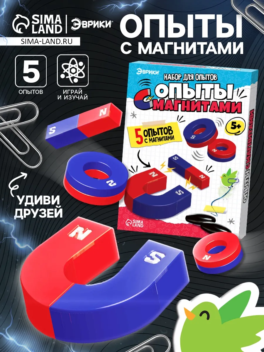 Набор для опытов с магнитами увлекательный мир физики МИКС