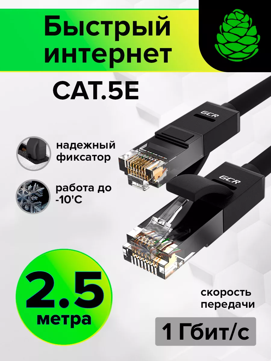 Сетевой кабель 2.5 метра для интернета патч корд